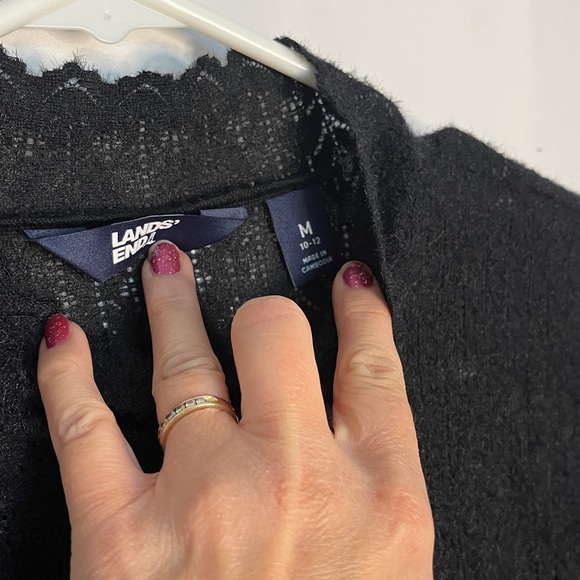 #108 Lands end Black Lightweight Nylon Sweater - Picture 2 of 6